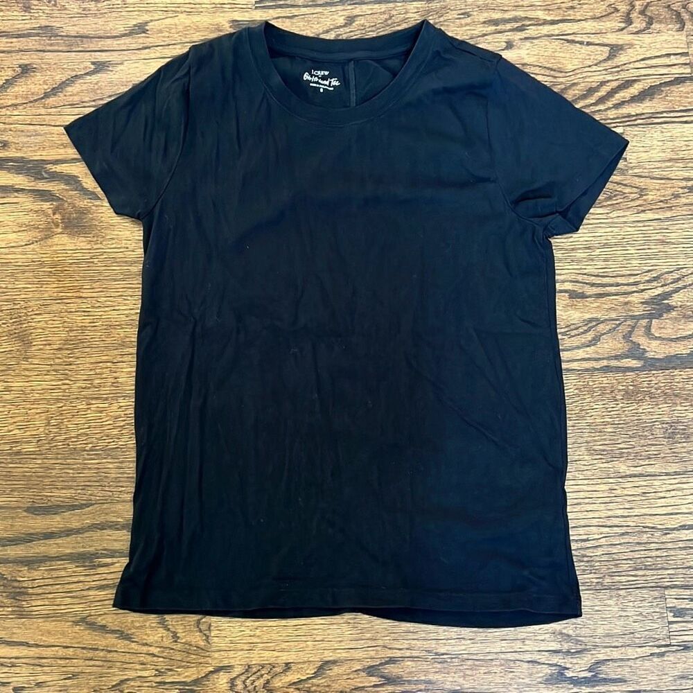 J.Crew Re-Imagined Women's Black Girlfriend Tee 100% Cotton Small